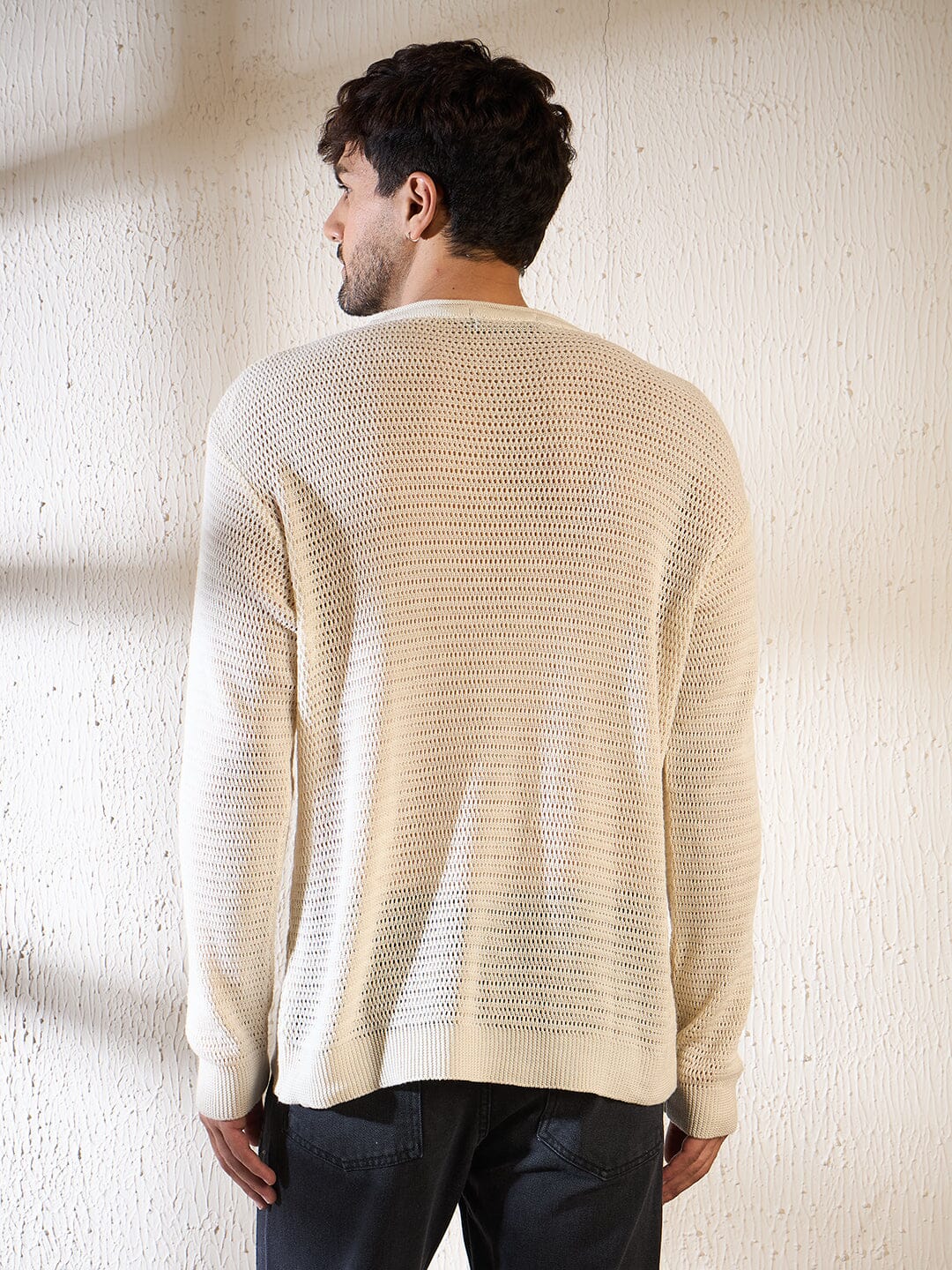 Sand Sheer Longsleeves Knitted Tshirt - Image 6