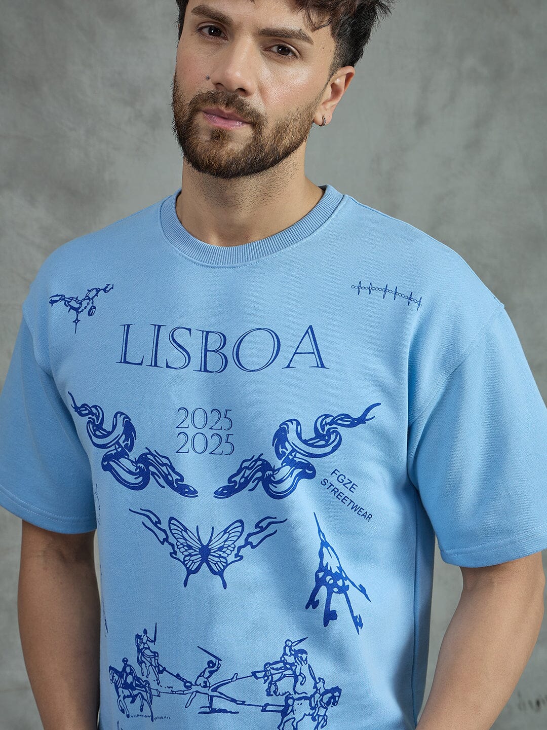 Sky Lisbon Graphic Oversized Tshirt - Image 4