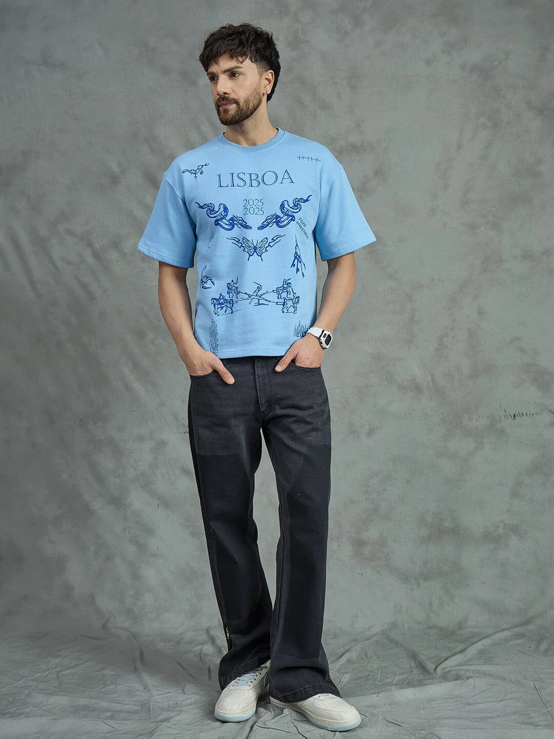 Sky Lisbon Graphic Oversized Tshirt - Image 5