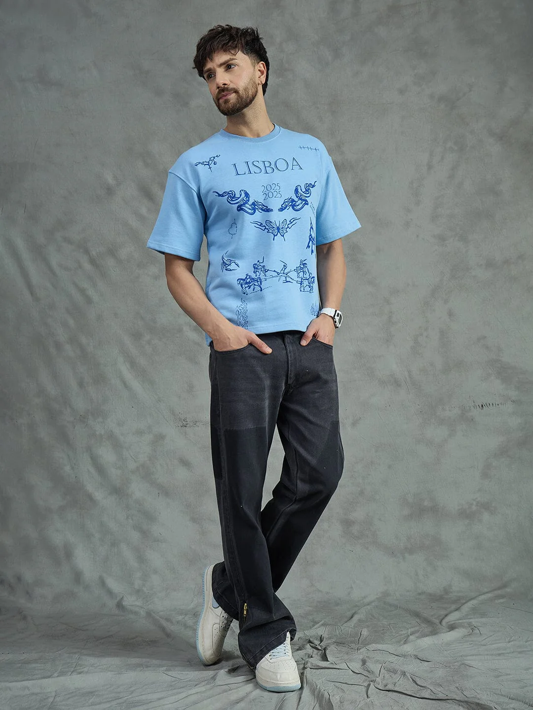Sky Lisbon Graphic Oversized Tshirt - Image 6