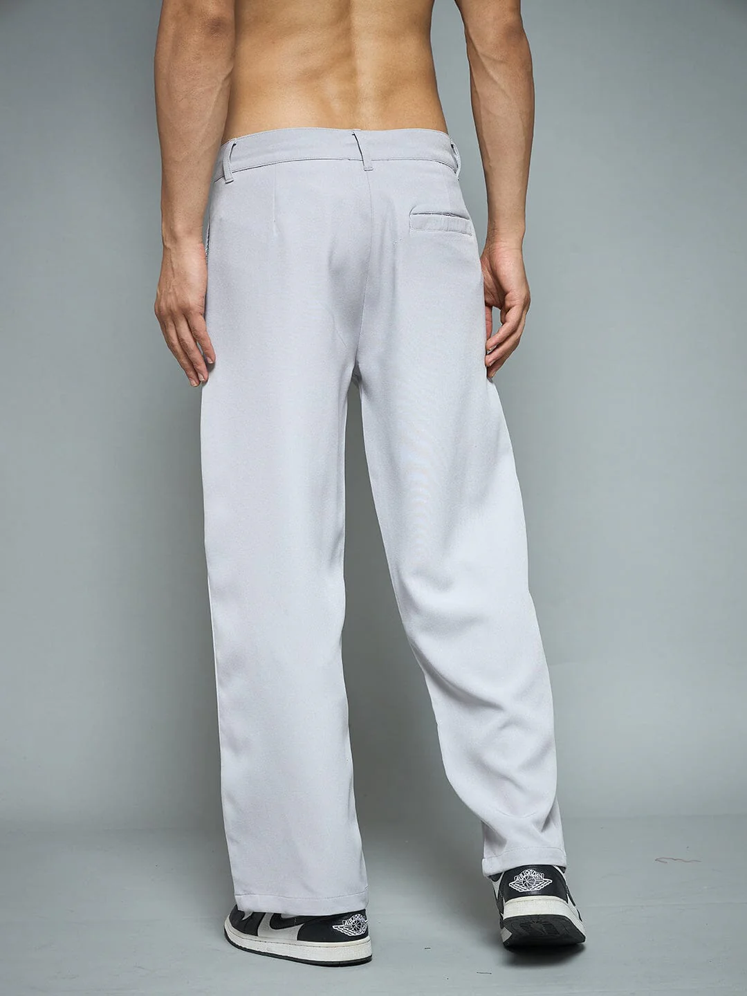 Silver Grey Pleated Korean Pants - Image 3