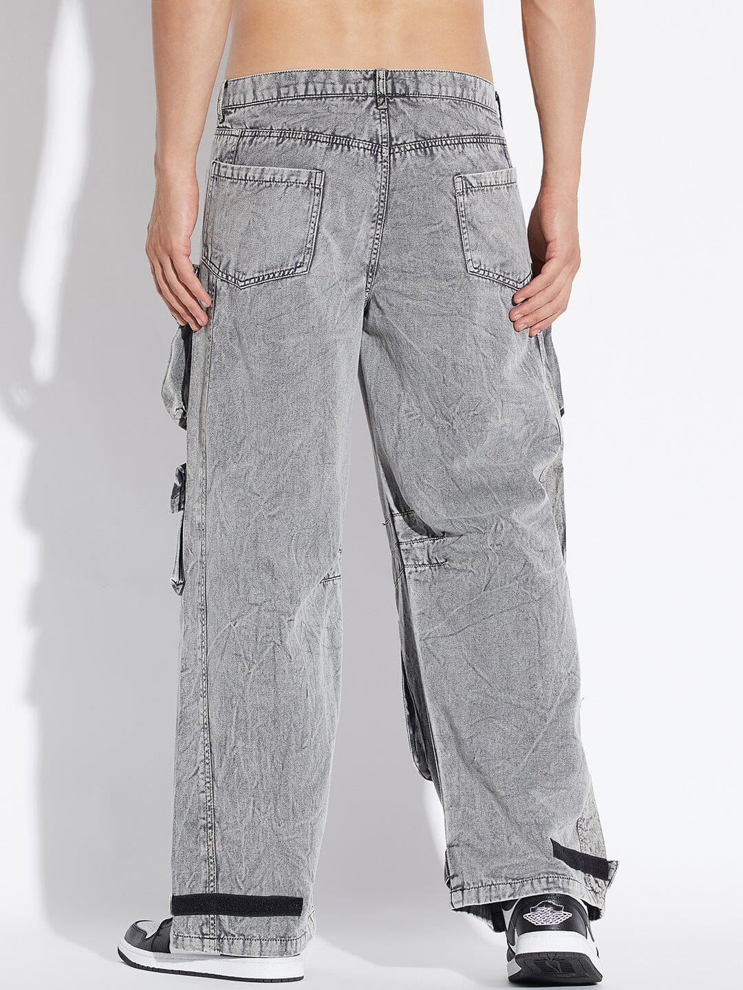 Stone Washed Baggy Cargo Pants - Image 4