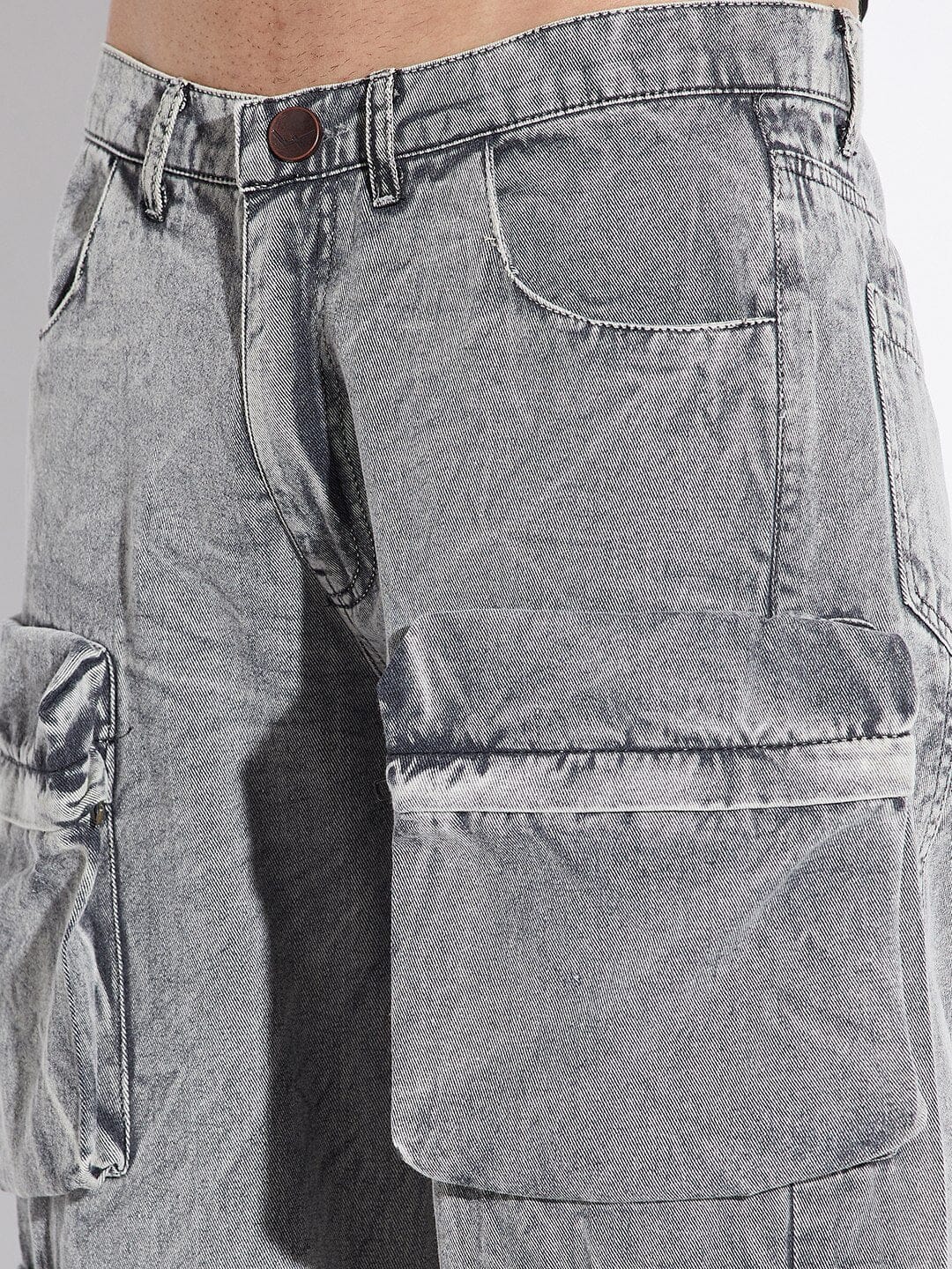 Stone Washed Baggy Cargo Pants - Image 6