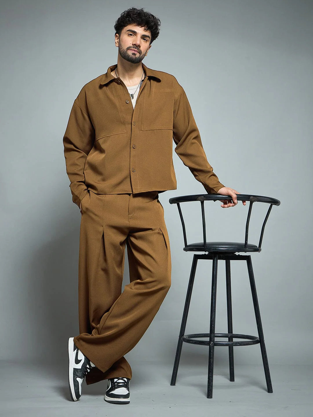 Tan Pleated Korean Pants - Image 4