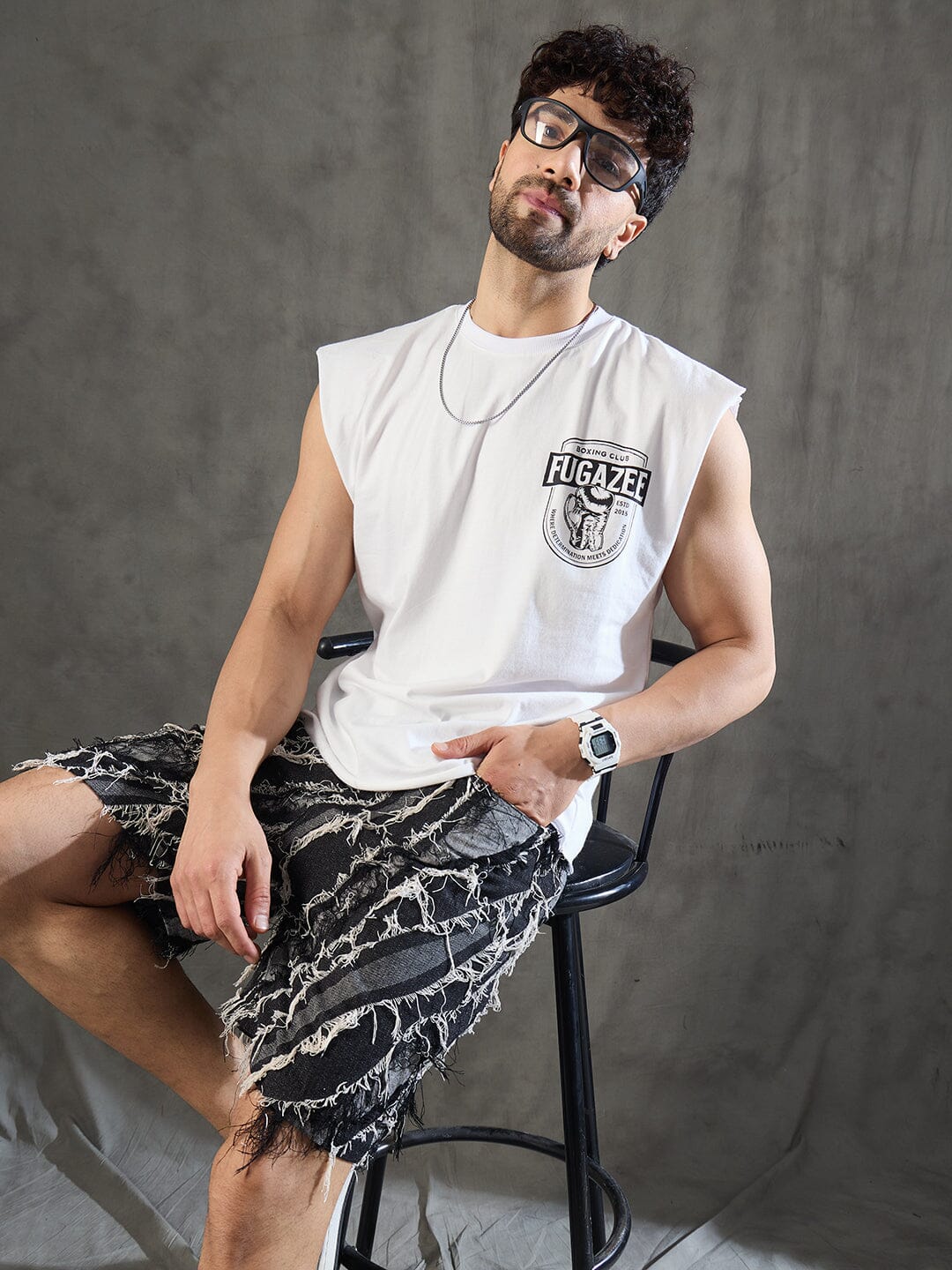 White Boxing Club Gym Tank Tshirt - Image 4