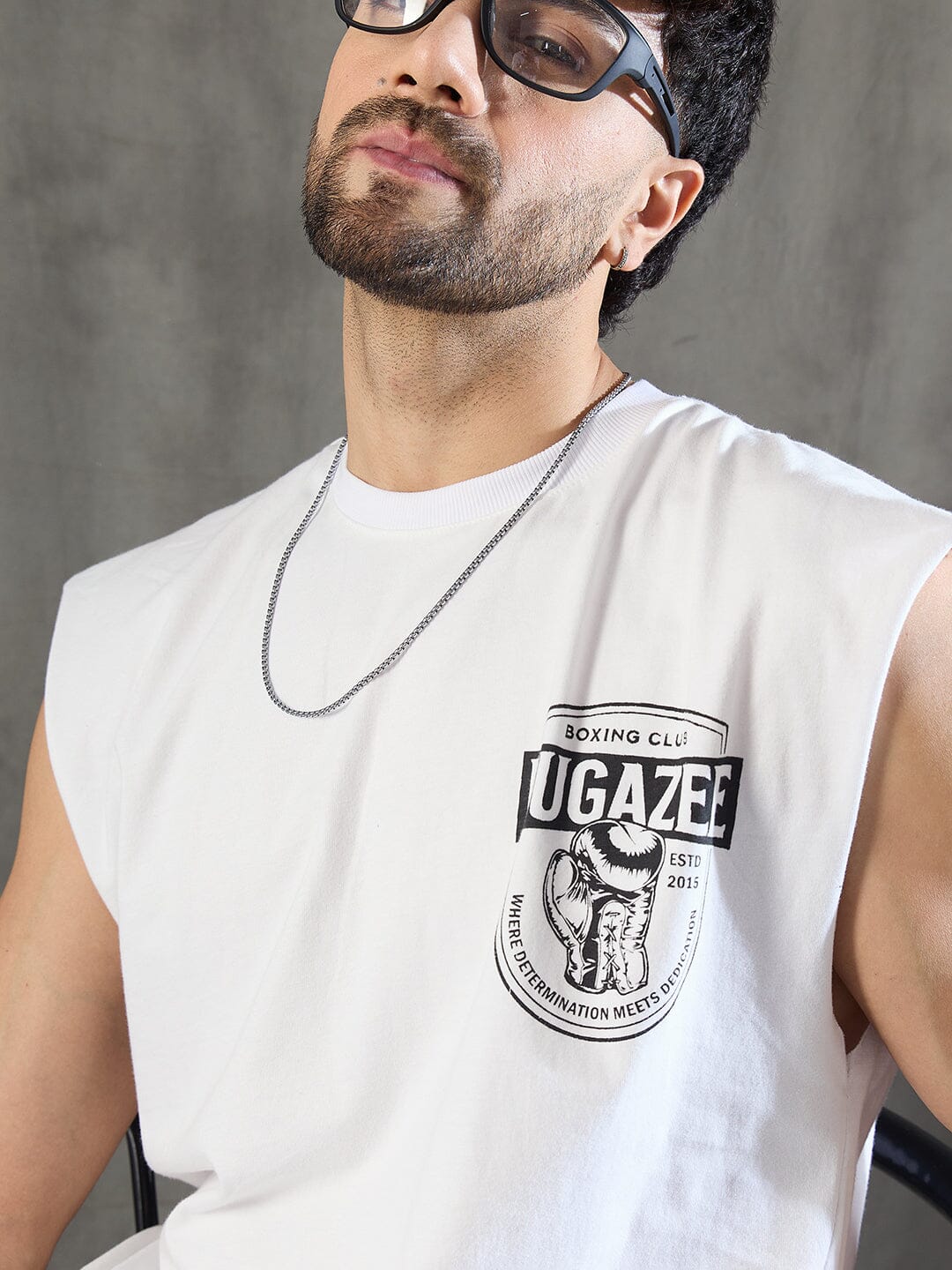 White Boxing Club Gym Tank Tshirt - Image 5
