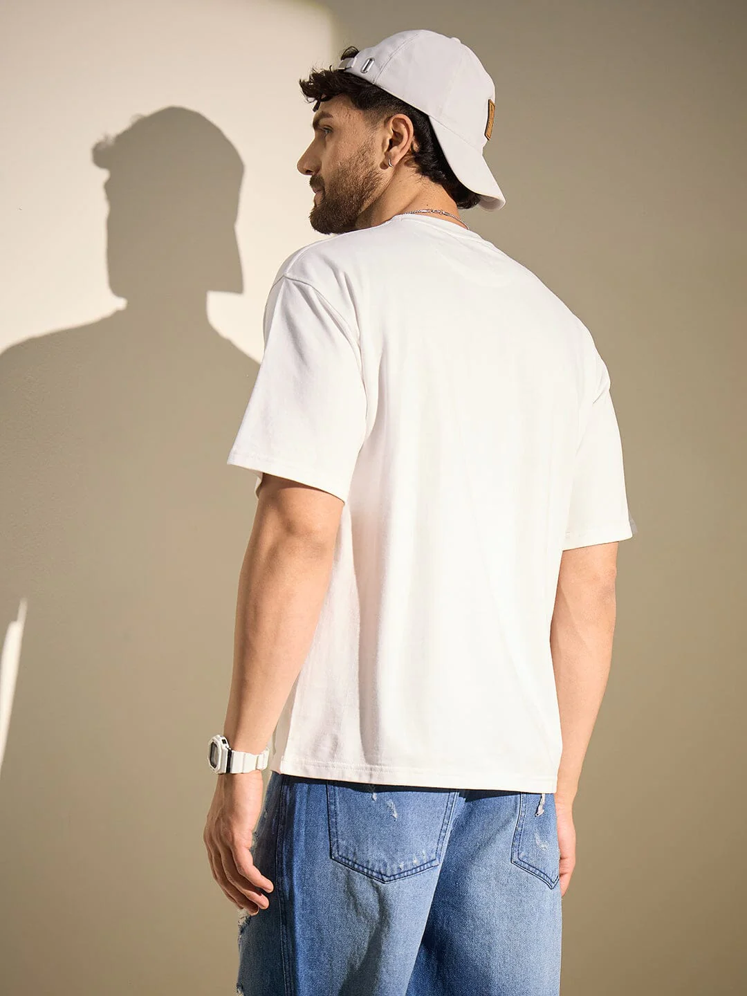 White Burn Graphic Oversized Tshirt - Image 4
