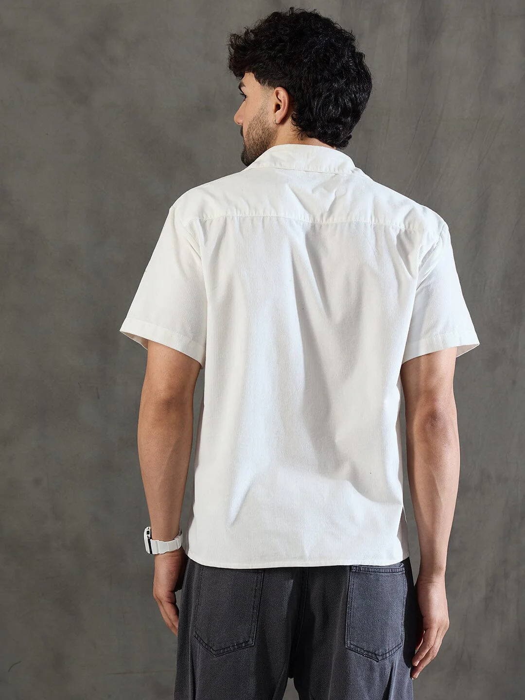 White Corduroy Butterfly Graphic Shirt - Image 7