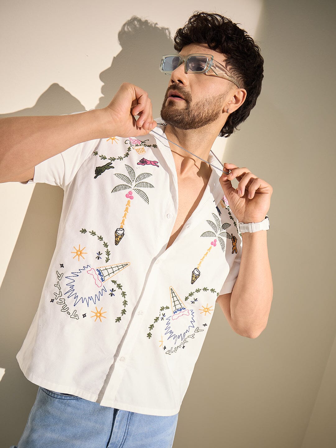 White Summer Embroidery Shirt - Image 4