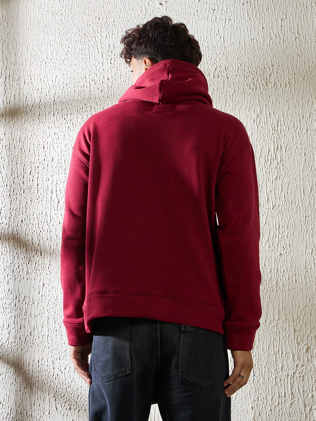Wine Golden Dragon Oversized Hooded Sweatshirt - Image 4