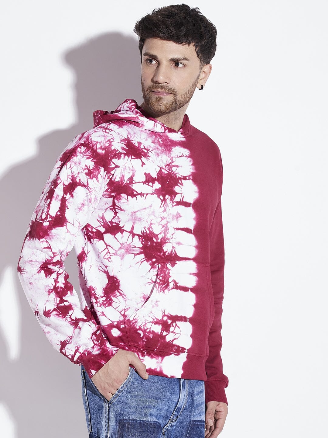 Wine Tie Dye Oversized Hoodie - Image 3