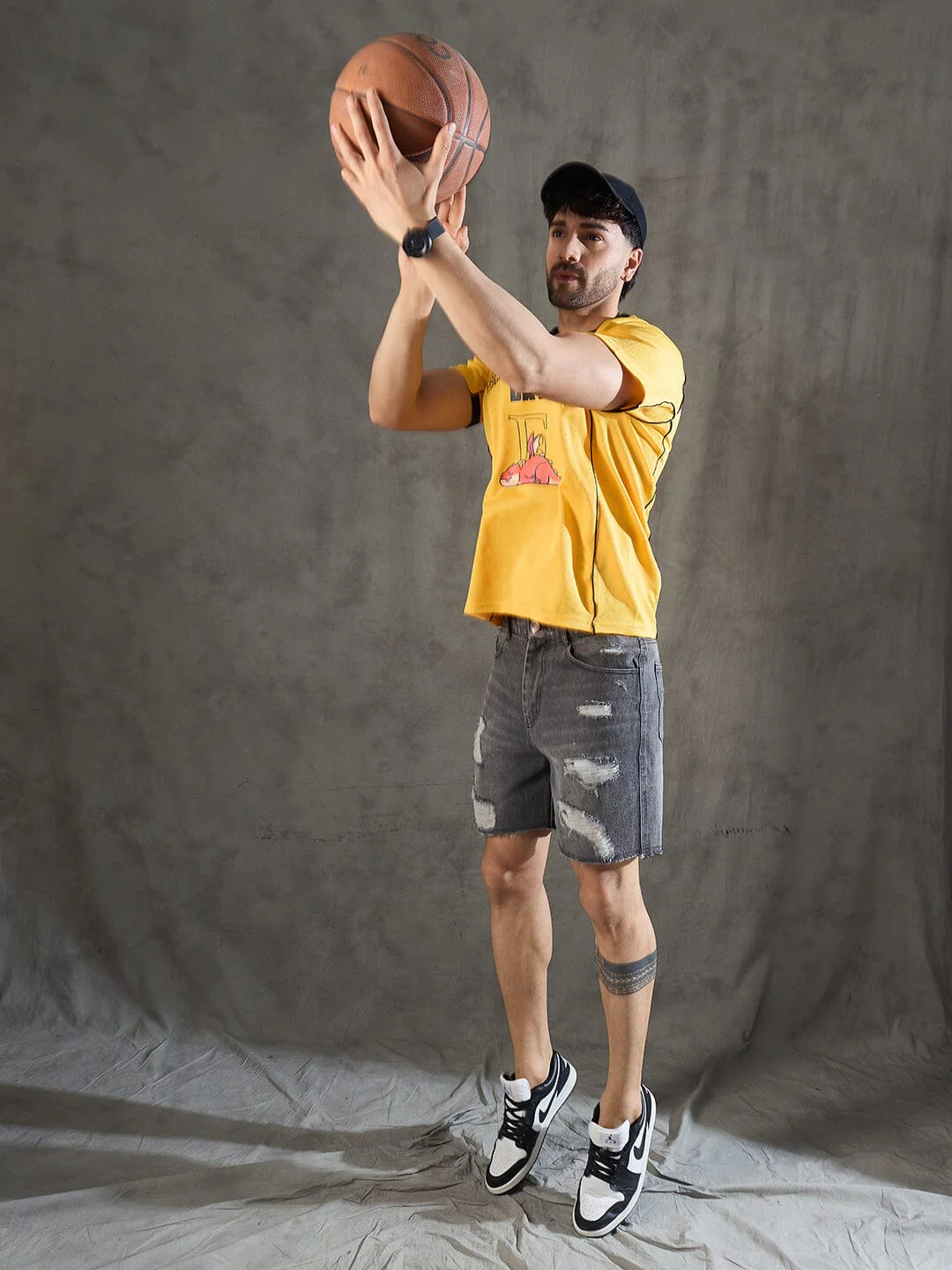 Yellow Cut and Sew Sporty Jersey Tshirt - Image 6