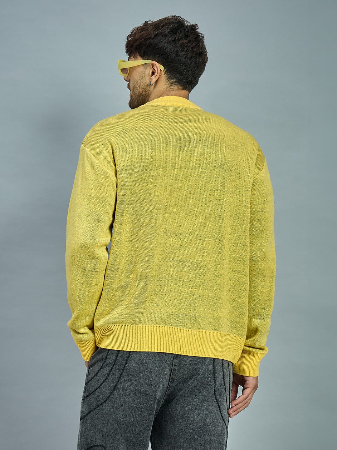 Yellow Girl Face Oversized Sweater - Image 5